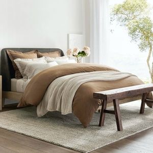 Pottery Barn 🌟 Belgian Flax F/Queen Linen Duvet Cover w/Shams.